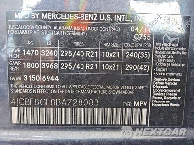 Zdjęcie 13 z 13 samochodu: 2011 MERCEDES-BENZ GL 550 4MATIC VIN:4JGBF8GE8BA728083 - miniatura