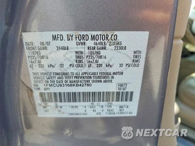 Zdjęcie 14 z 14 samochodu: 2008 FORD ESCAPE XLT VIN:1FMCU93168KB42780 - miniatura