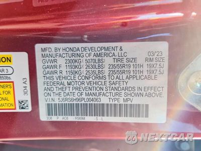 Zdjęcie 14 z 14 samochodu: 2023 HONDA CR-V SPORT TOURING VIN:5J6RS6H96PL004063 - miniatura