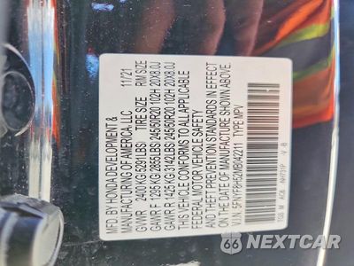 Zdjęcie 13 z 13 samochodu: 2021 HONDA PASSPORT EXL VIN:5FNYF8H52MB042211 - miniatura