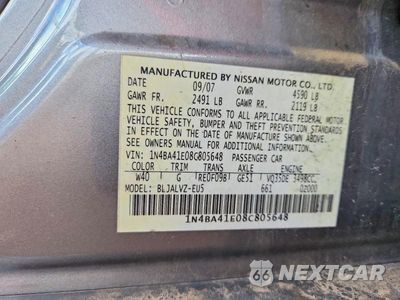 Zdjęcie 13 z 13 samochodu: 2008 NISSAN MAXIMA 3.5 SE VIN:1N4BA41E08C805648 - miniatura