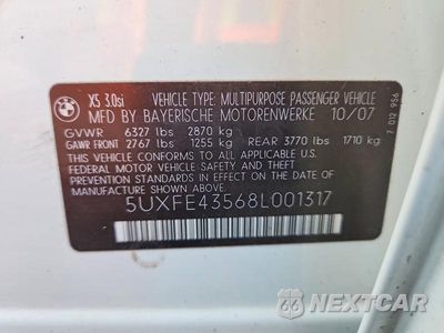 Zdjęcie 13 z 13 samochodu: 2008 BMW X5 3.0I VIN:5UXFE43568L001317 - miniatura