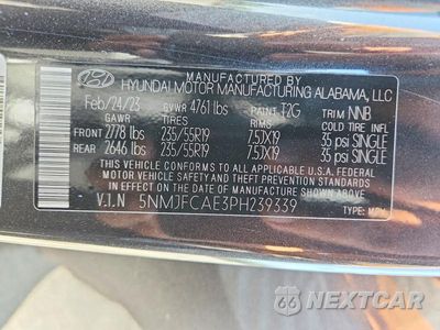 Zdjęcie 13 z 13 samochodu: 2023 HYUNDAI TUCSON SEL VIN:5NMJFCAE3PH239339 - miniatura