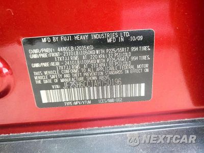 Zdjęcie 13 z 13 samochodu: 2010 SUBARU FORESTER 2.5X PREMIUM VIN:JF2SH6CC1AH750196 - miniatura