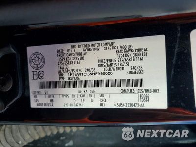 Zdjęcie 12 z 12 samochodu: 2017 FORD F150 SUPERCREW VIN:1FTEW1EG5HFA90626 - miniatura
