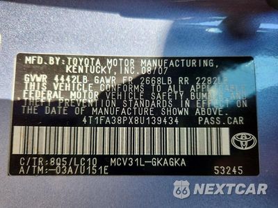 Zdjęcie 13 z 13 samochodu: 2008 TOYOTA CAMRY SOLARA SLE V6 VIN:4T1FA38PX8U139434 - miniatura