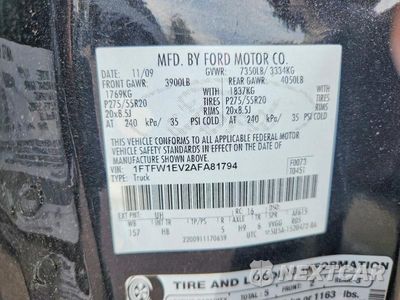 Zdjęcie 12 z 12 samochodu: 2010 FORD F150 SUPERCREW VIN:1FTFW1EV2AFA81794 - miniatura