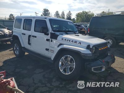 Czwarte zdjęcie samochodu z boku: 2018 JEEP WRANGLER UNLIMITED SAHARA VIN:1C4HJXEGXJW309293 - miniatura