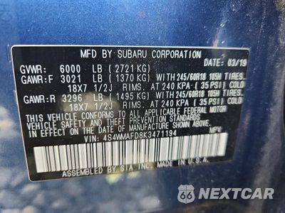 Zdjęcie 13 z 13 samochodu: 2019 SUBARU ASCENT PREMIUM VIN:4S4WMAFD8K3471194 - miniatura