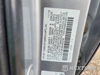 Zdjęcie 12 z 12 samochodu: 2019 HONDA ACCORD SPORT VIN:1HGCV2E36KA003190 - miniatura