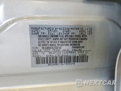Zdjęcie 12 z 12 samochodu: 2020 NISSAN SENTRA SV VIN:3N1AB8CV3LY302142 - miniatura