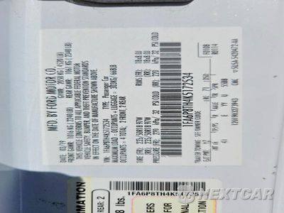 Zdjęcie 12 z 12 samochodu: 2019 FORD MUSTANG VIN:1FA6P8TH4K5172534 - miniatura