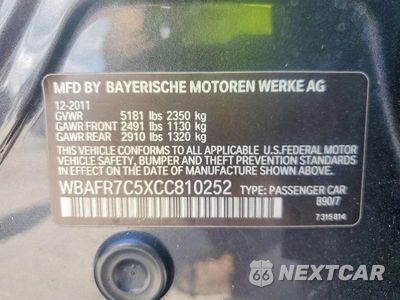 Zdjęcie 13 z 13 samochodu: 2012 BMW 535 I VIN:WBAFR7C5XCC810252 - miniatura