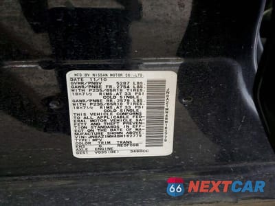 Zdjęcie 12 z 12 samochodu: 2011 NISSAN MURANO S VIN:JN8AZ1MW4BW162779 - miniatura