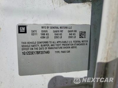 Zdjęcie 12 z 12 samochodu: 2011 CHEVROLET MALIBU 1LT VIN:1G1ZC5E17BF297449 - miniatura