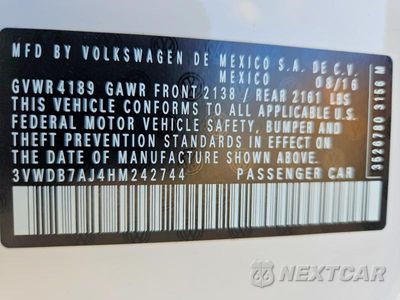 Zdjęcie 12 z 12 samochodu: 2017 VOLKSWAGEN JETTA SE VIN:3VWDB7AJ4HM242744 - miniatura