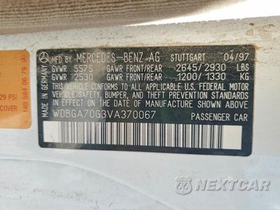Zdjęcie 12 z 12 samochodu: 1997 MERCEDES-BENZ S 500 VIN:WDBGA70G3VA370067 - miniatura