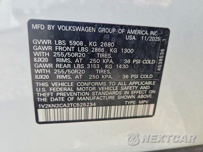 Zdjęcie 13 z 13 samochodu: 2026 VOLKSWAGEN ATLAS SE VIN:1V2KN2CA2TC525234 - miniatura