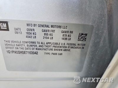 Zdjęcie 12 z 12 samochodu: 2014 CHEVROLET CRUZE LS VIN:1G1PA5SH5E7163942 - miniatura