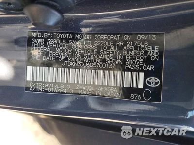 Zdjęcie 12 z 12 samochodu: 2013 TOYOTA PRIUS FOUR VIN:JTDKN3DU6D5700137 - miniatura