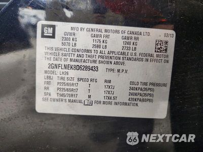 Zdjęcie 14 z 14 samochodu: 2013 CHEVROLET EQUINOX LT VIN:2GNFLNEK8D6289433 - miniatura