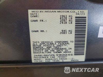 Zdjęcie 12 z 12 samochodu: 2023 NISSAN ALTIMA S VIN:1N4BL4BV5PN390046 - miniatura