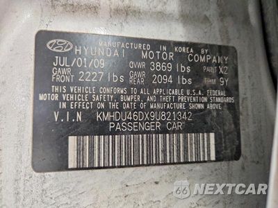 Zdjęcie 12 z 12 samochodu: 2009 HYUNDAI ELANTRA GLS VIN:KMHDU46DX9U821342 - miniatura