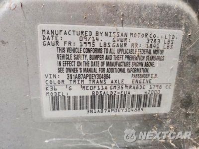 Zdjęcie 12 z 12 samochodu: 2014 NISSAN SENTRA SV VIN:3N1AB7AP0EY304884 - miniatura