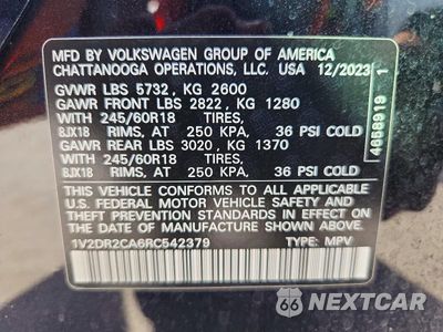 Zdjęcie 13 z 13 samochodu: 2024 VOLKSWAGEN ATLAS SE VIN:1V2DR2CA6RC542379 - miniatura