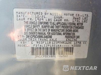 Zdjęcie 12 z 12 samochodu: 2021 NISSAN KICKS SV VIN:3N1CP5CV8ML546280 - miniatura