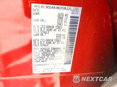 Zdjęcie 14 z 14 samochodu: 2023 NISSAN PATHFINDER SL VIN:5N1DR3CA9PC234705 - miniatura