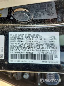 Zdjęcie 12 z 12 samochodu: 2025 HONDA CIVIC SPORT VIN:2HGFE2F59SH518926 - miniatura