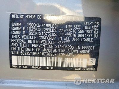Zdjęcie 14 z 14 samochodu: 2023 HONDA HR-V SPORT VIN:3CZRZ1H56PM730967 - miniatura