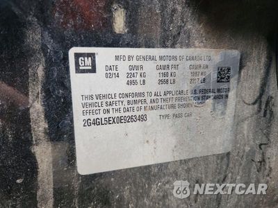 Zdjęcie 12 z 12 samochodu: 2014 BUICK REGAL VIN:2G4GL5EX0E9263493 - miniatura