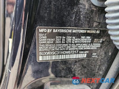 Zdjęcie 14 z 14 samochodu: 2017 BMW X3 XDRIVE28I VIN:5UXWX9C31H0W67217 - miniatura