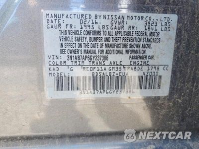 Zdjęcie 12 z 12 samochodu: 2016 NISSAN SENTRA S VIN:3N1AB7AP6GY237386 - miniatura
