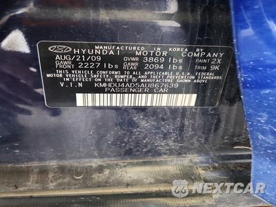 Zdjęcie 12 z 12 samochodu: 2010 HYUNDAI ELANTRA GLS VIN:KMHDU4AD5AU867639 - miniatura