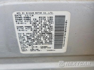 Zdjęcie 12 z 12 samochodu: 2015 NISSAN ROGUE SELECT S VIN:JN8AS5MVXFW250468 - miniatura