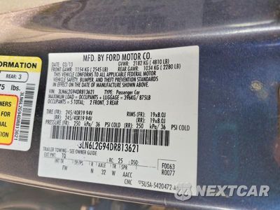 Zdjęcie 12 z 12 samochodu: 2013 LINCOLN MKZ VIN:3LN6L2G94DR813621 - miniatura
