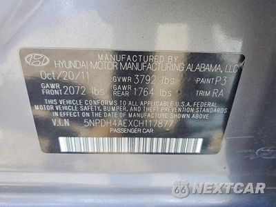 Zdjęcie 12 z 12 samochodu: 2012 HYUNDAI ELANTRA GLS VIN:5NPDH4AEXCH117877 - miniatura