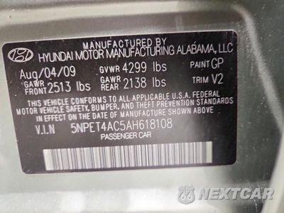 Zdjęcie 13 z 13 samochodu: 2010 HYUNDAI SONATA GLS VIN:5NPET4AC5AH618108 - miniatura