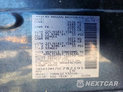 Zdjęcie 14 z 14 samochodu: 2014 NISSAN ROGUE SV VIN:5N1AT2MT7EC782195 - miniatura