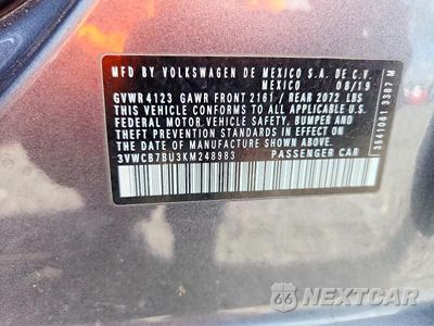 Zdjęcie 12 z 12 samochodu: 2019 VOLKSWAGEN JETTA S VIN:3VWCB7BU3KM248983 - miniatura