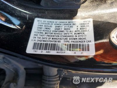 Zdjęcie 13 z 13 samochodu: 2013 HONDA CIVIC SI VIN:2HGFB6E57DH706185 - miniatura