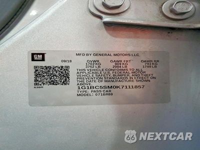 Zdjęcie 12 z 12 samochodu: 2019 CHEVROLET CRUZE LS VIN:1G1BC5SM0K7111857 - miniatura