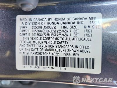 Zdjęcie 13 z 13 samochodu: 2016 HONDA CR-V EXL VIN:2HKRM3H79GH514022 - miniatura