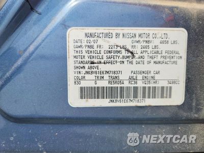 Zdjęcie 13 z 13 samochodu: 2007 INFINITI G35 BASE VIN:JNKBV61E67M718371 - miniatura
