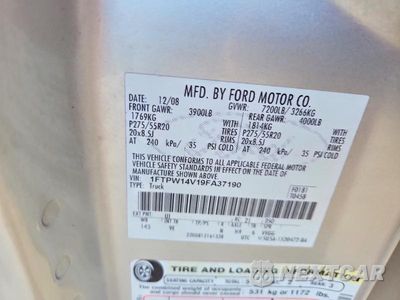 Zdjęcie 12 z 12 samochodu: 2009 FORD F150 SUPERCREW VIN:1FTPW14V19FA37190 - miniatura