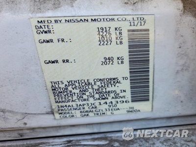 Zdjęcie 12 z 12 samochodu: 2018 NISSAN ALTIMA 2.5 S VIN:1N4AL3AP3JC144396 - miniatura