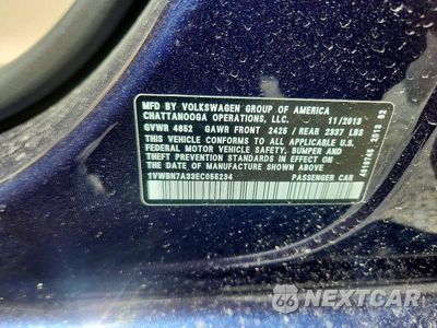 Zdjęcie 12 z 12 samochodu: 2014 VOLKSWAGEN PASSAT SE VIN:1VWBN7A33EC055234 - miniatura